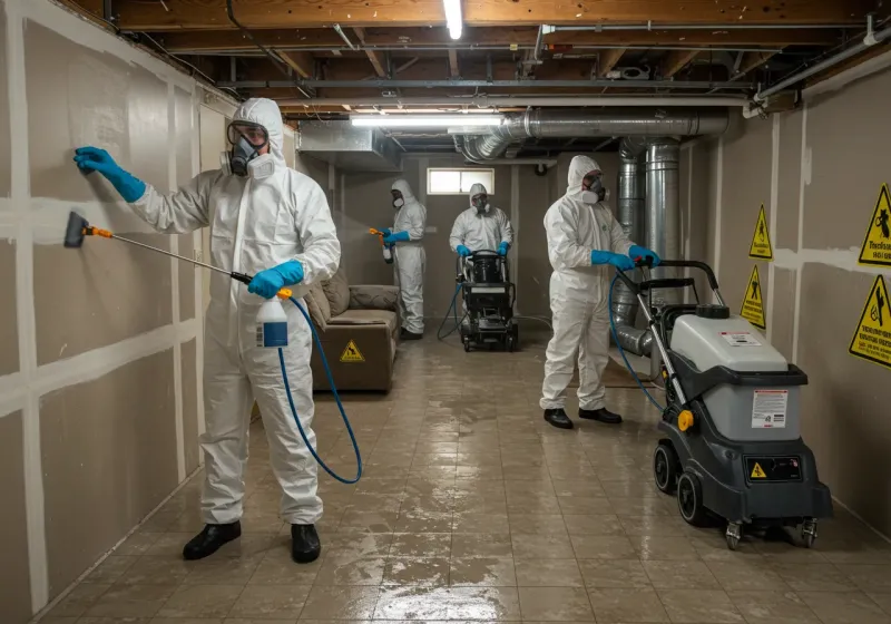 Basement Moisture Removal and Structural Drying process in Chatham County, NC